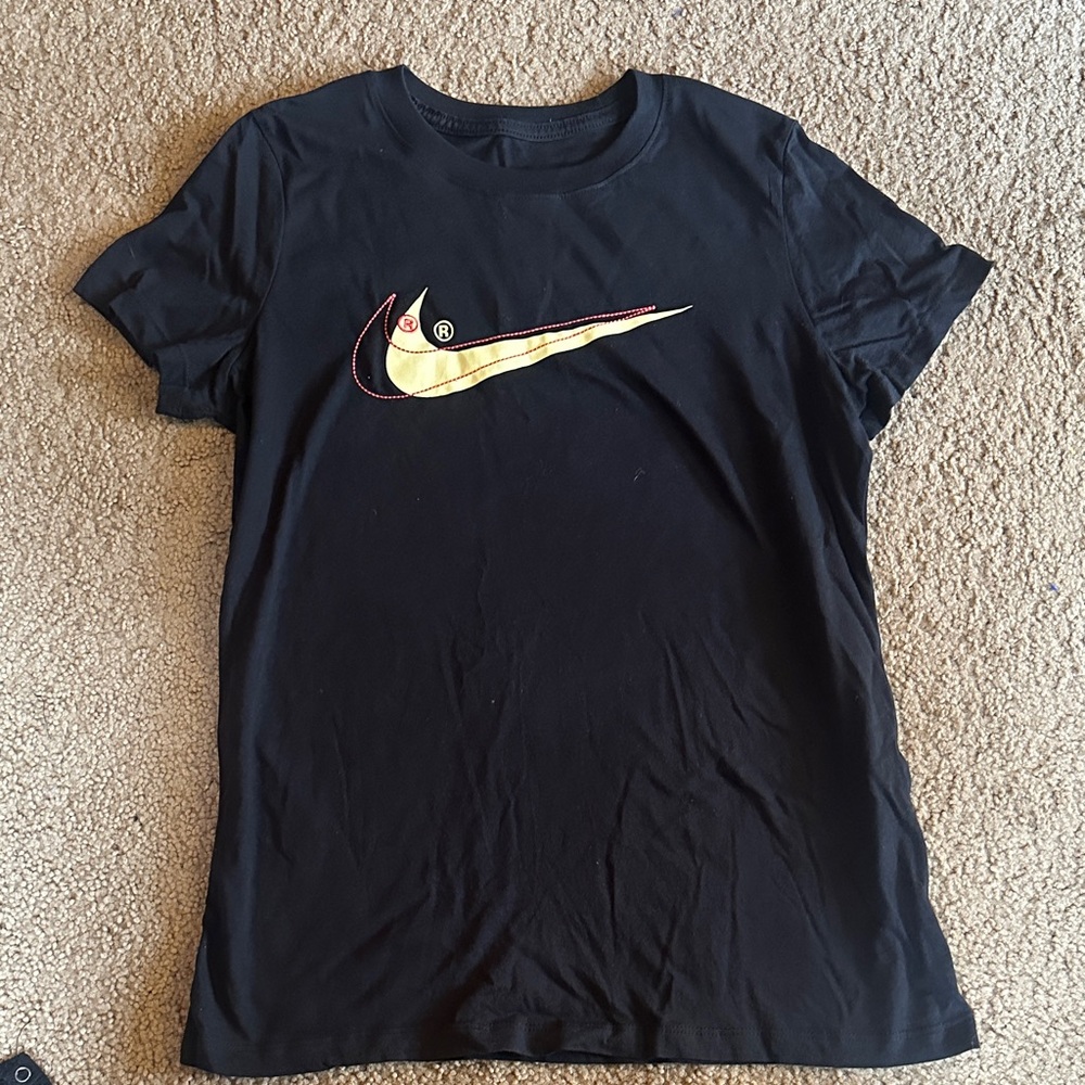 Nike Black Tee with Yellow Logo